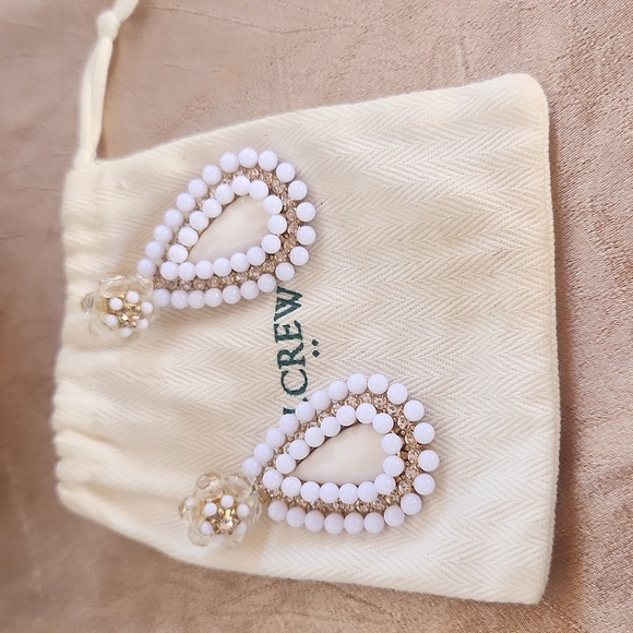 J Crew Flower Teardrop Earrings - Picture 2 of 4